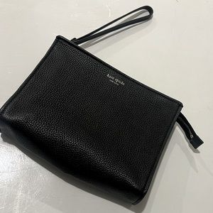 Kate Spade black leather clutch